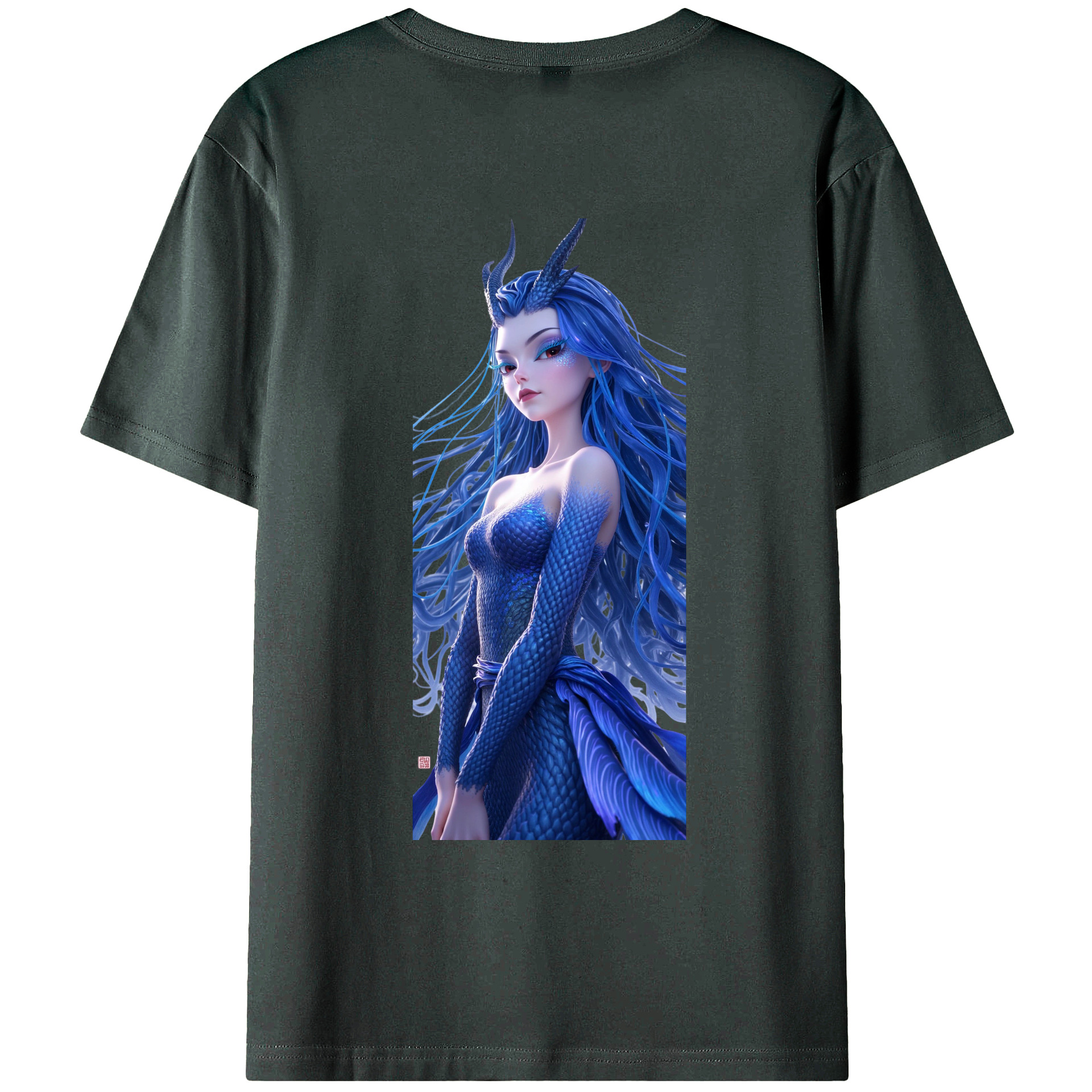 （画像用） Ne Zha 2 ナタ 魔童の大暴れ 綿100％ メンズ半袖Tシャツ（バックプリント） 通気性